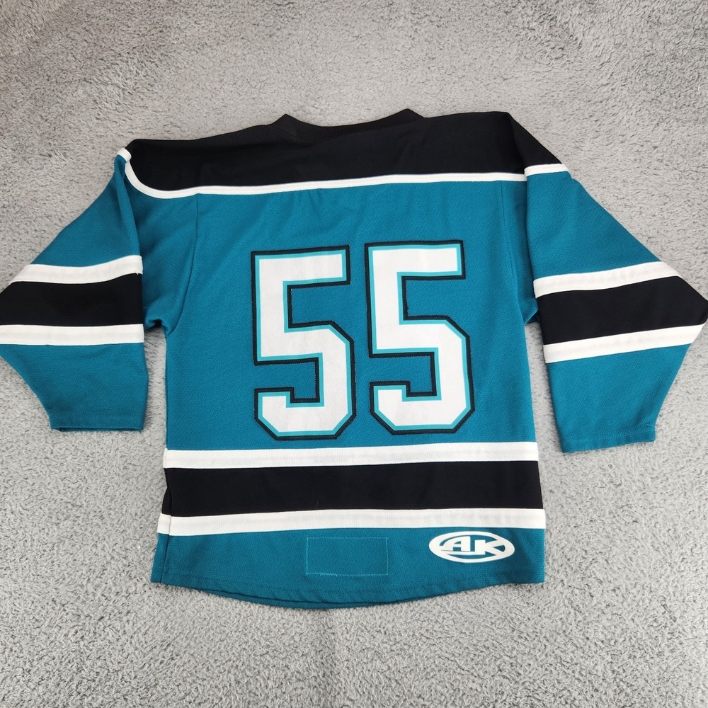 North Pittsburgh Wildcats Hockey Jersey Youth Size M Athletic Knit Teal - Picture 2 of 7